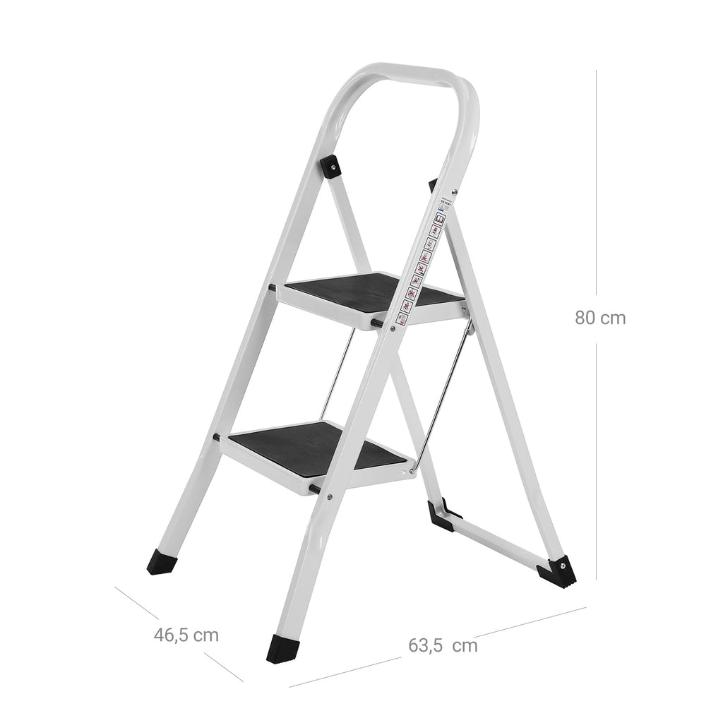Trapladder - 2 treden - Opstapkruk - Metaal - Grijs