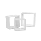 Wandplanken – zwevend – kubusvorm – set van 3 – wit