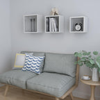 Wandplanken – zwevend – kubusvorm – set van 3 – wit