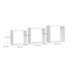 Wandplanken – zwevend – kubusvorm – set van 3 – wit