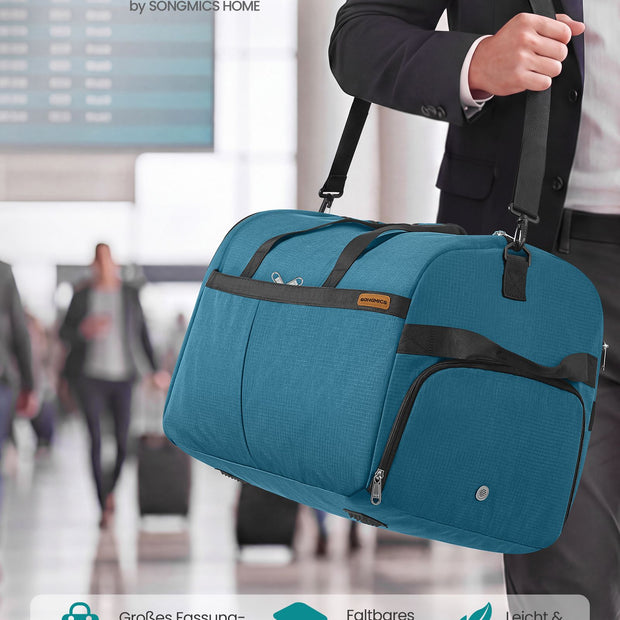 Opvouwbare Sporttas 80 L – Met Schoenenvak en Natvak – Weekendtas – Blauw