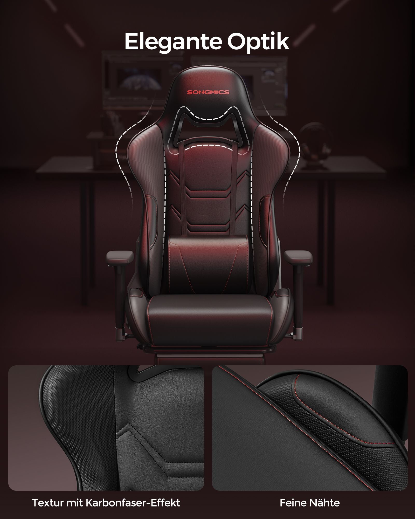 Ergonomische Bureaustoel – Verstelbare armleuningen – Verstelbare rugleuning ( 90° - 135°) – tot 150 kg belastbaar