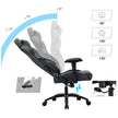Ergonomische Gamestoel – Met lendenkussen – Verstelbare armleuningen – Grijs-zwart – tot 150 kg belastbaar
