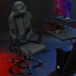 Ergonomische Gamestoel – Met lendenkussen – Verstelbare armleuningen – Grijs-zwart – tot 150 kg belastbaar