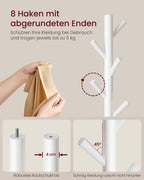 Kapstok – Boomvormig – 8 Haken van Massief Hout – Hal of Entree