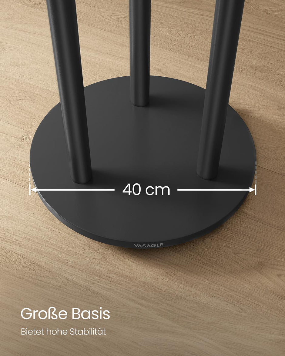 Kapstok – Massief hout – 11 haken en 3 planken – Inkt zwart – Verstelbare wielen