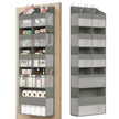 Deurorganizer - 17 x 50 x 150 cm - 9 vakken, 10 zijvakken - opvouwbaar - transparant - duifgrijs - maximaal 20 kg