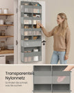 Deurorganizer - 17 x 50 x 150 cm - 9 vakken, 10 zijvakken - opvouwbaar - transparant - duifgrijs - maximaal 20 kg