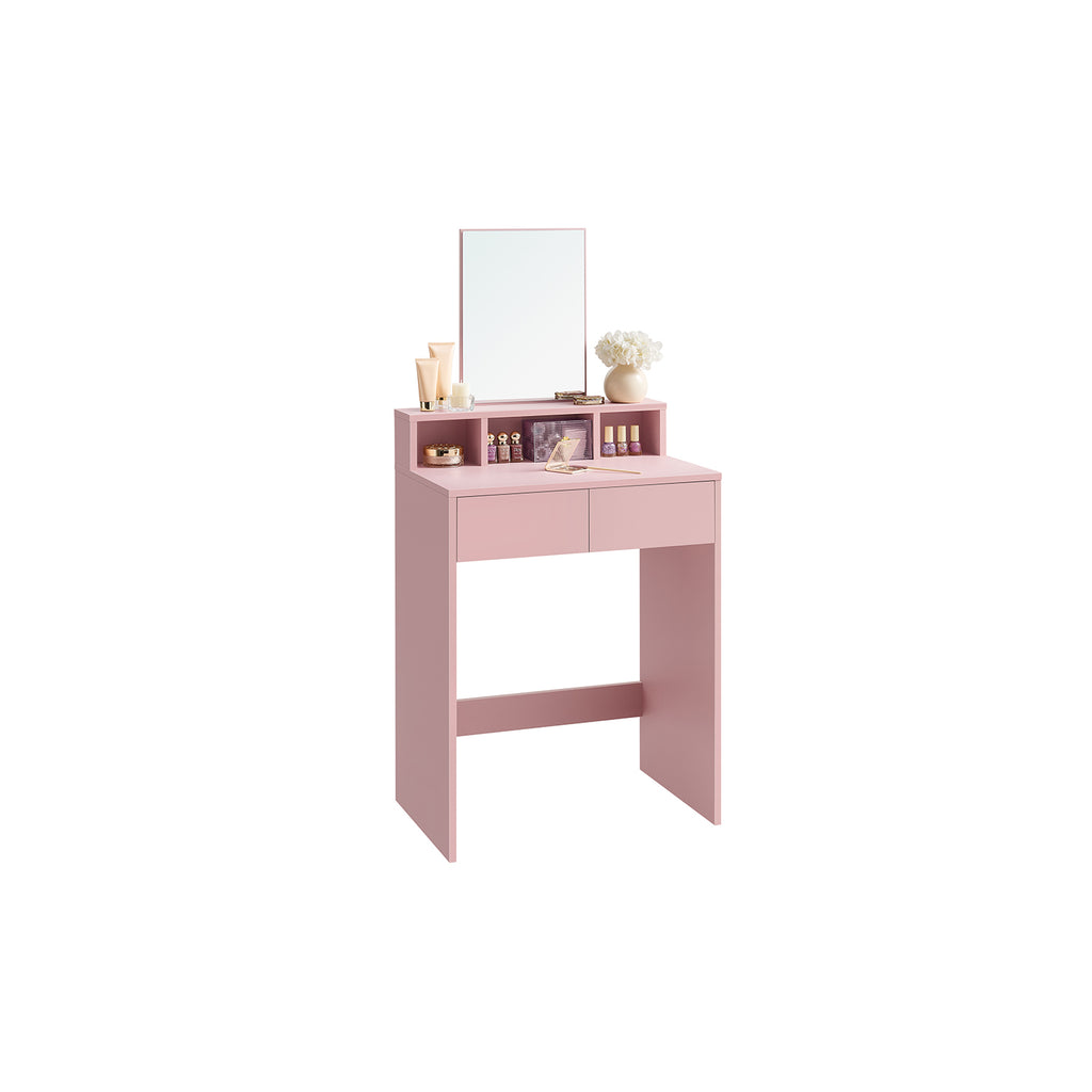 Kaptafel Met Spiegel En 2 Lades Pastelroze