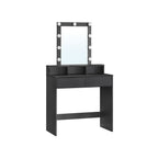 Kaptafel - Make-up tafel met spiegel en dimbare gloeilampen - 2 lades - Wit