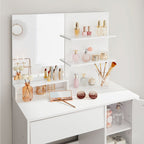 Kaptafel – Met spiegel en verlichting – Wit