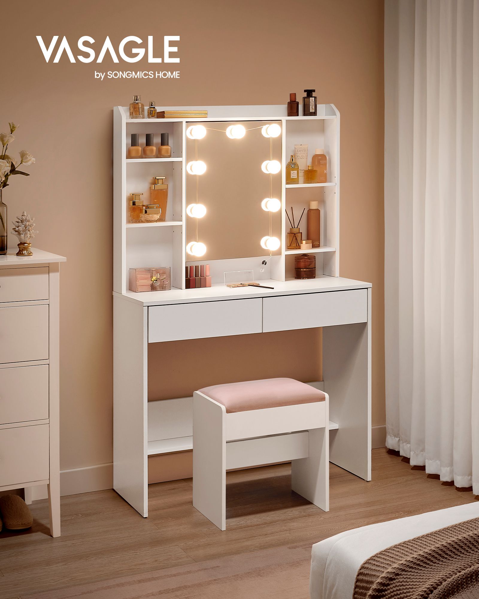 Kaptafel – modern – met spiegel en lades