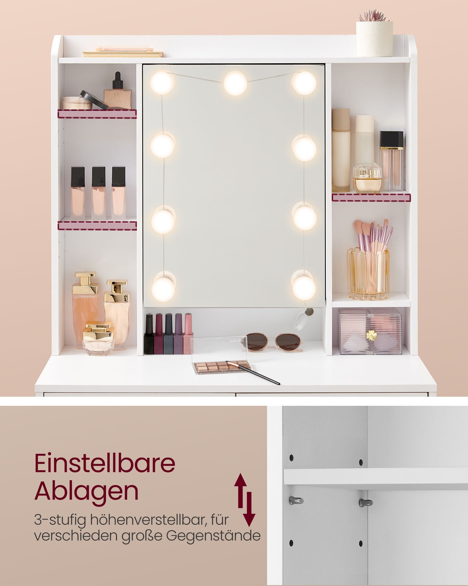 Kaptafel – modern – met spiegel en lades