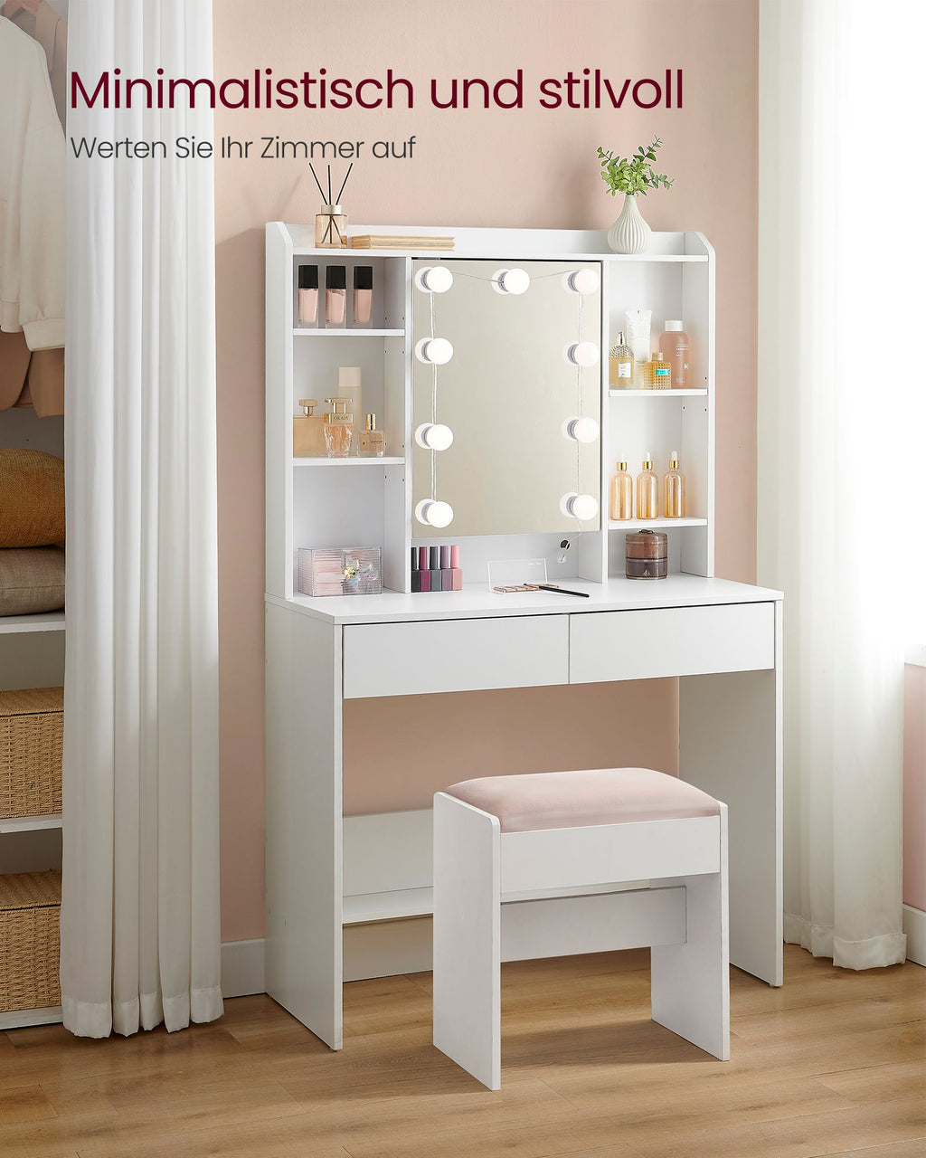 Kaptafel – modern – met spiegel en lades