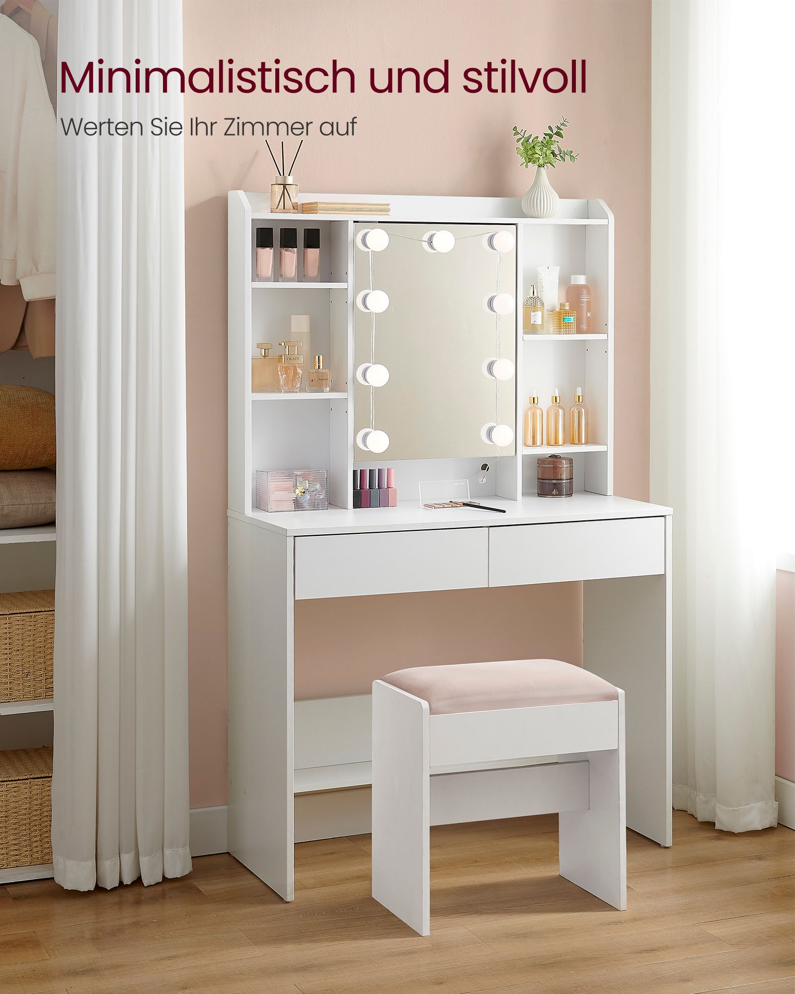 Kaptafel – modern – met spiegel en lades