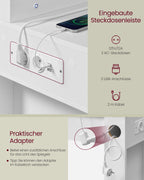 Kaptafel met LED-verlichting en wolkenwitte spiegel