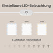 Kaptafel met Spiegel - RGB-Verlichting - Met Stopcontact - 2 Kastjes - Mat Wit