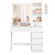 Kaptafel - Met Verlichte Spiegel en Schuifladen - Wit - 80 x 40 x 144,3 cm