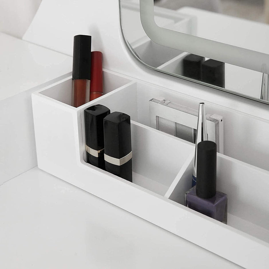 Kaptafel – Met kruk – Frameloze spiegel – 5 lades – Zwart