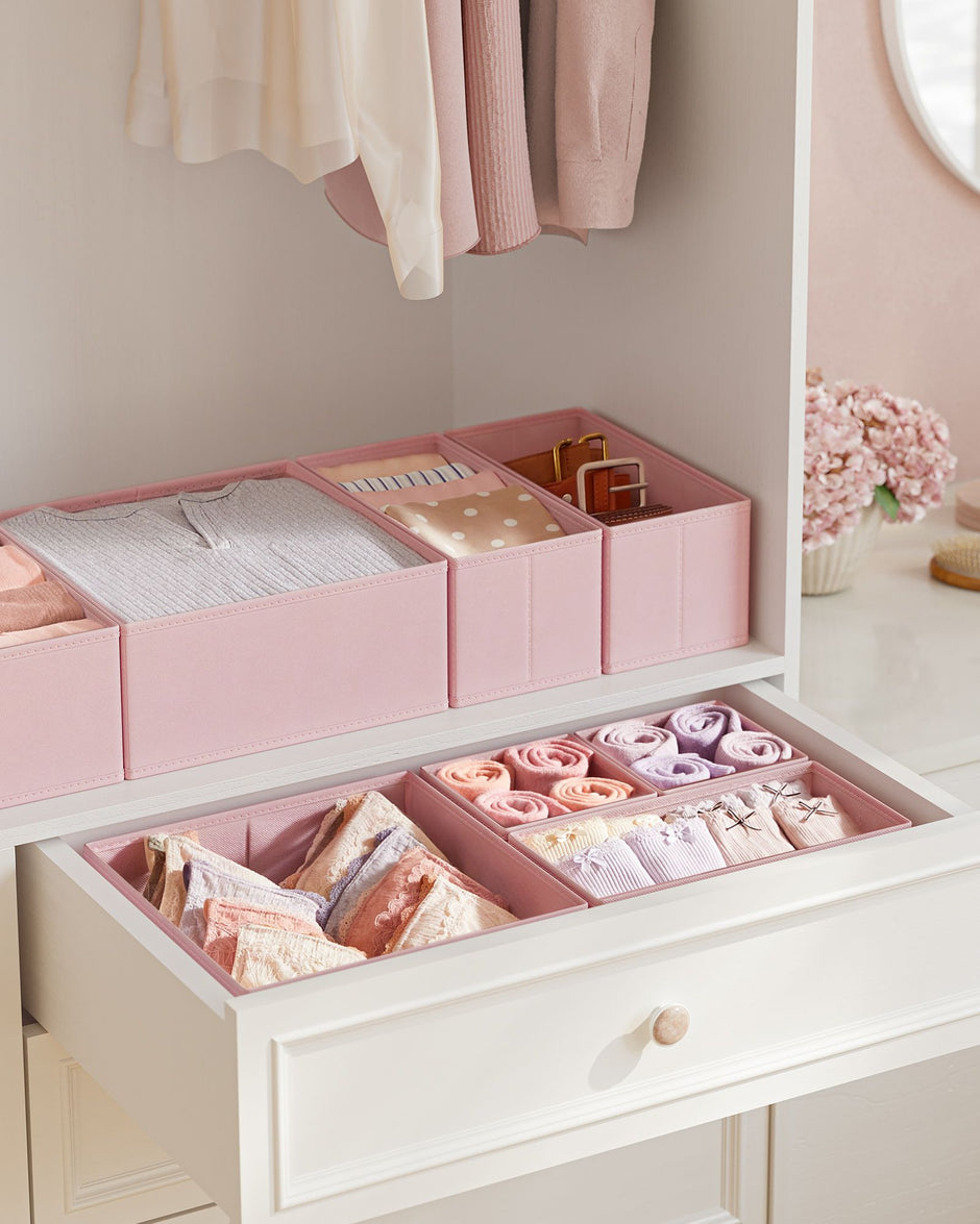 Opbergdoos Set van 12 – Pastelroze Kleur
