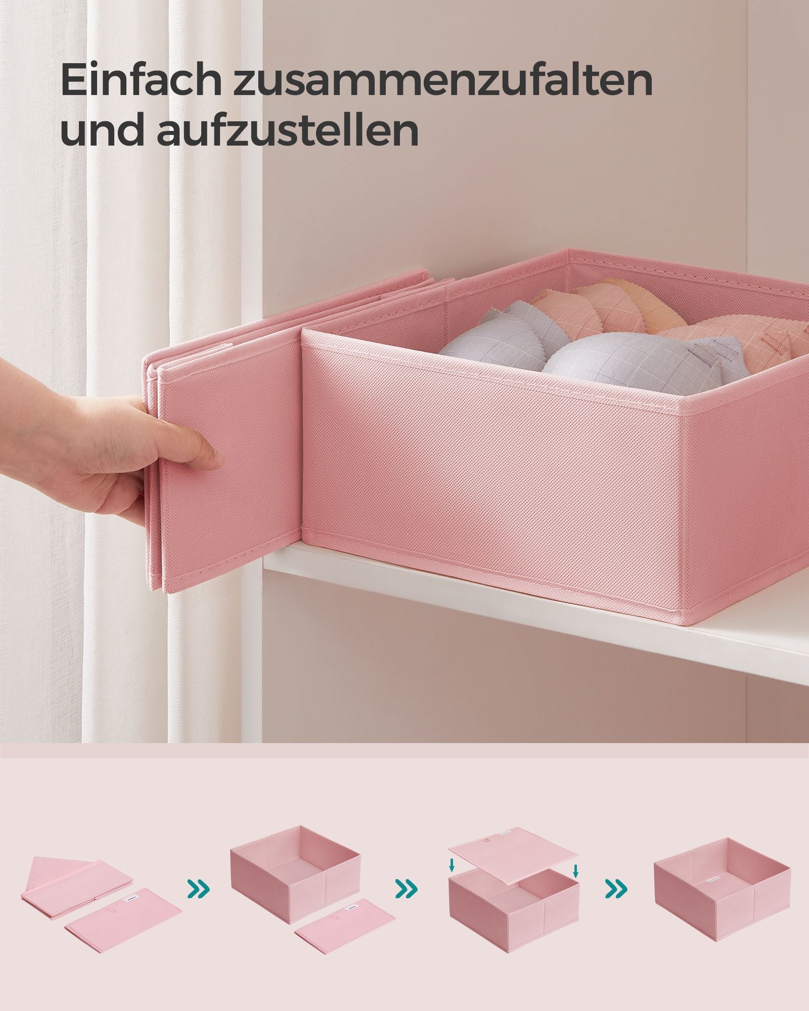 Opbergdoos Set van 12 – Pastelroze Kleur