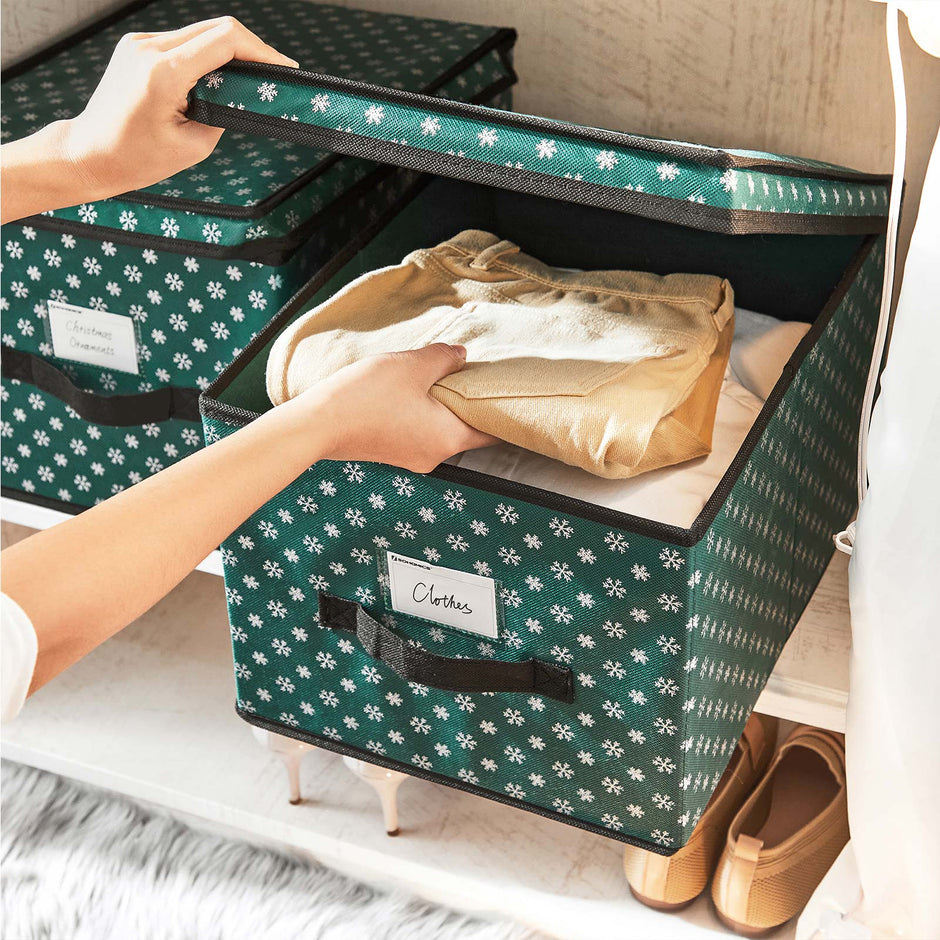 Opbergboxen – Set van 3 met deksel – Groen