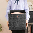 Opbergdozen – Set van 6 – Stof – Zwart