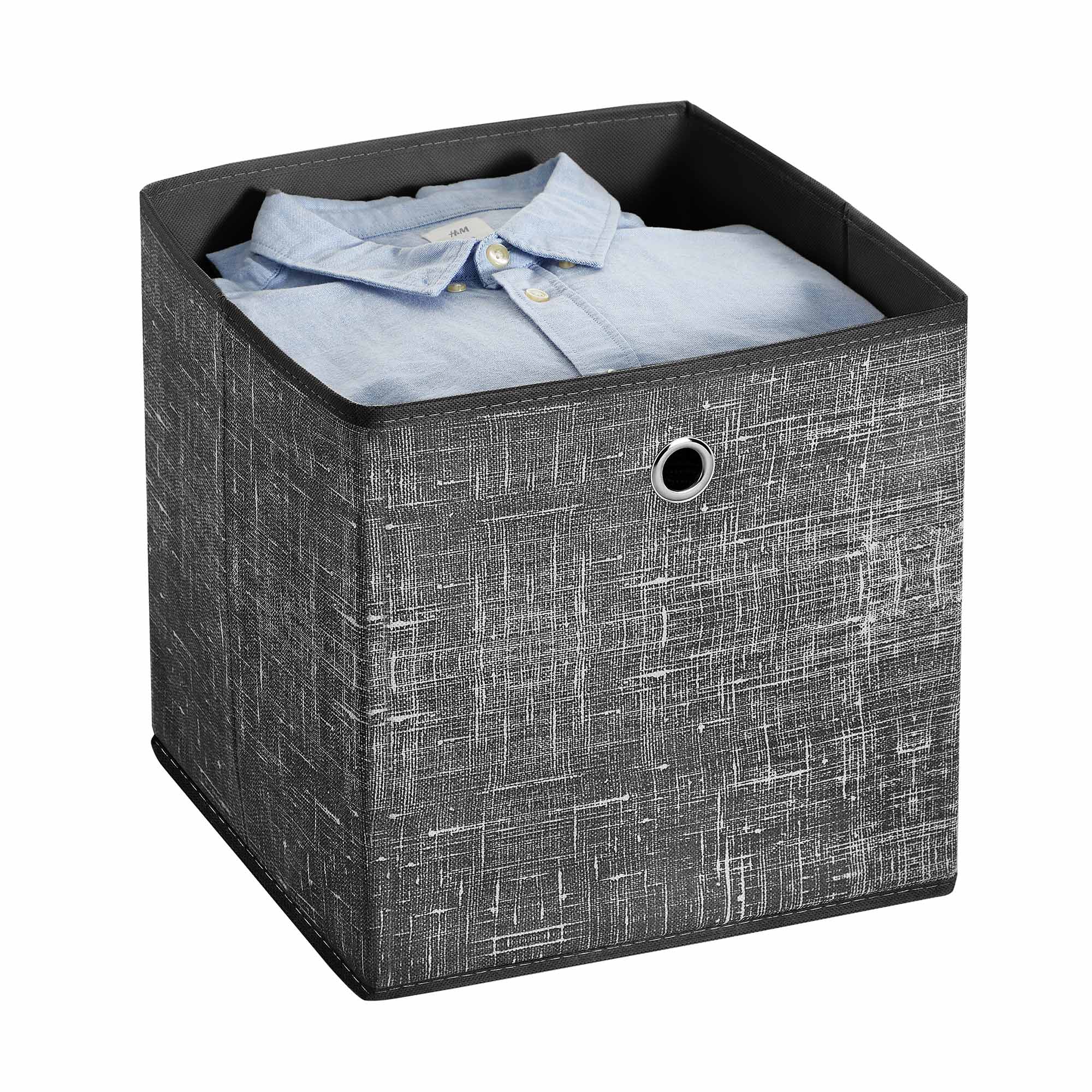 Opbergdozen – Set van 6 – Stof – Zwart