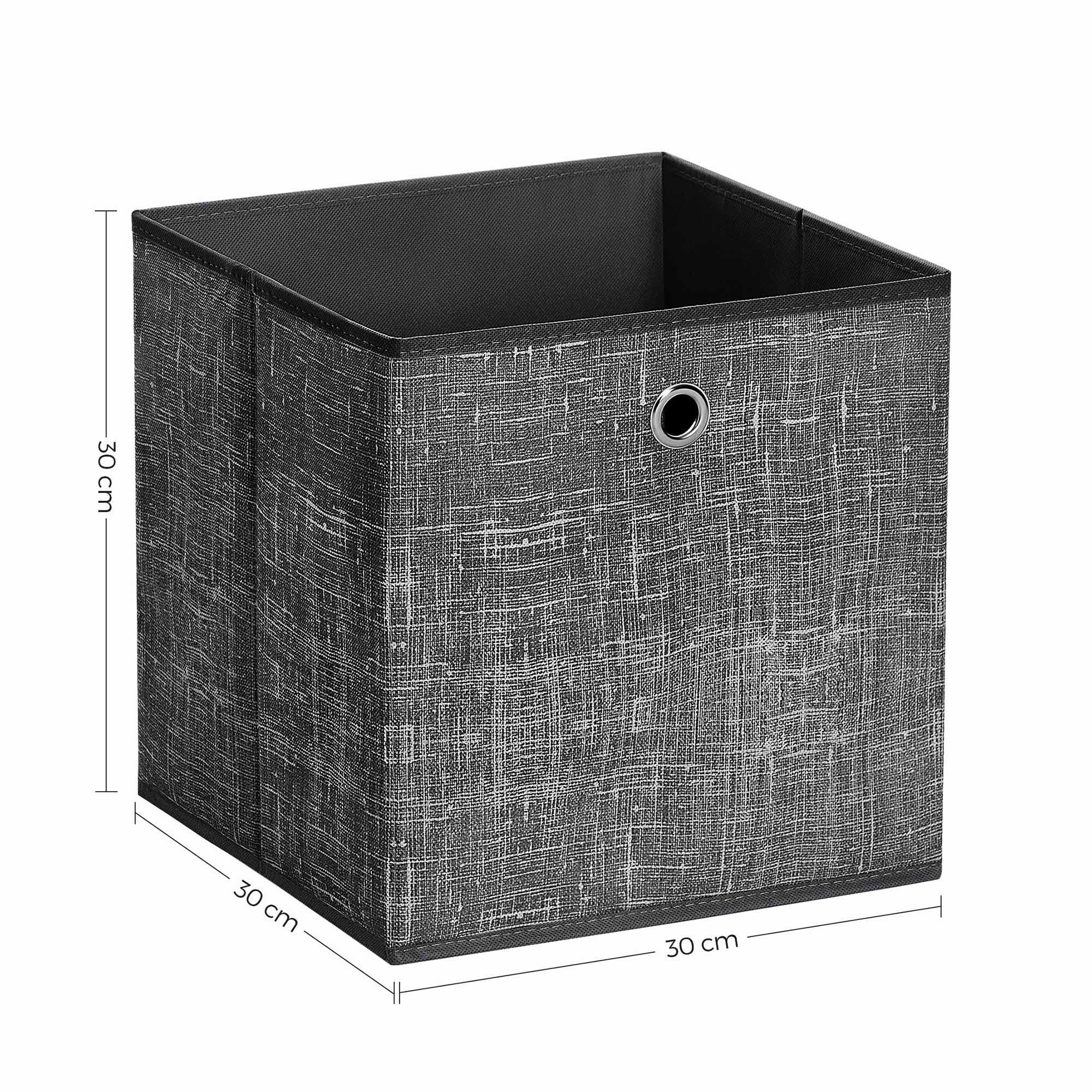 Opbergdozen – Set van 6 – Stof – Zwart