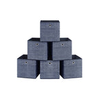 Opbergdozen – Set van 6 – Stof – Zwart