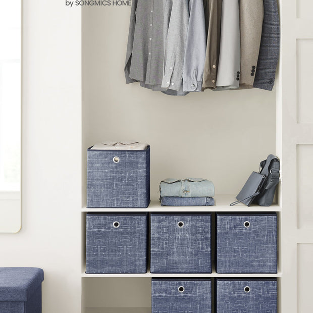 Opbergboxen – set van 6 – mistblauw