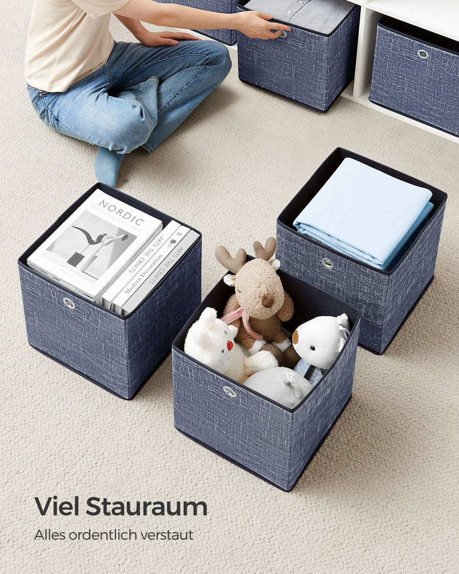 Opbergboxen – set van 6 – mistblauw