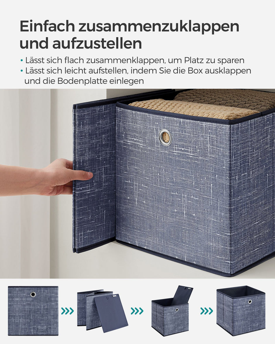 Opbergboxen – set van 6 – mistblauw