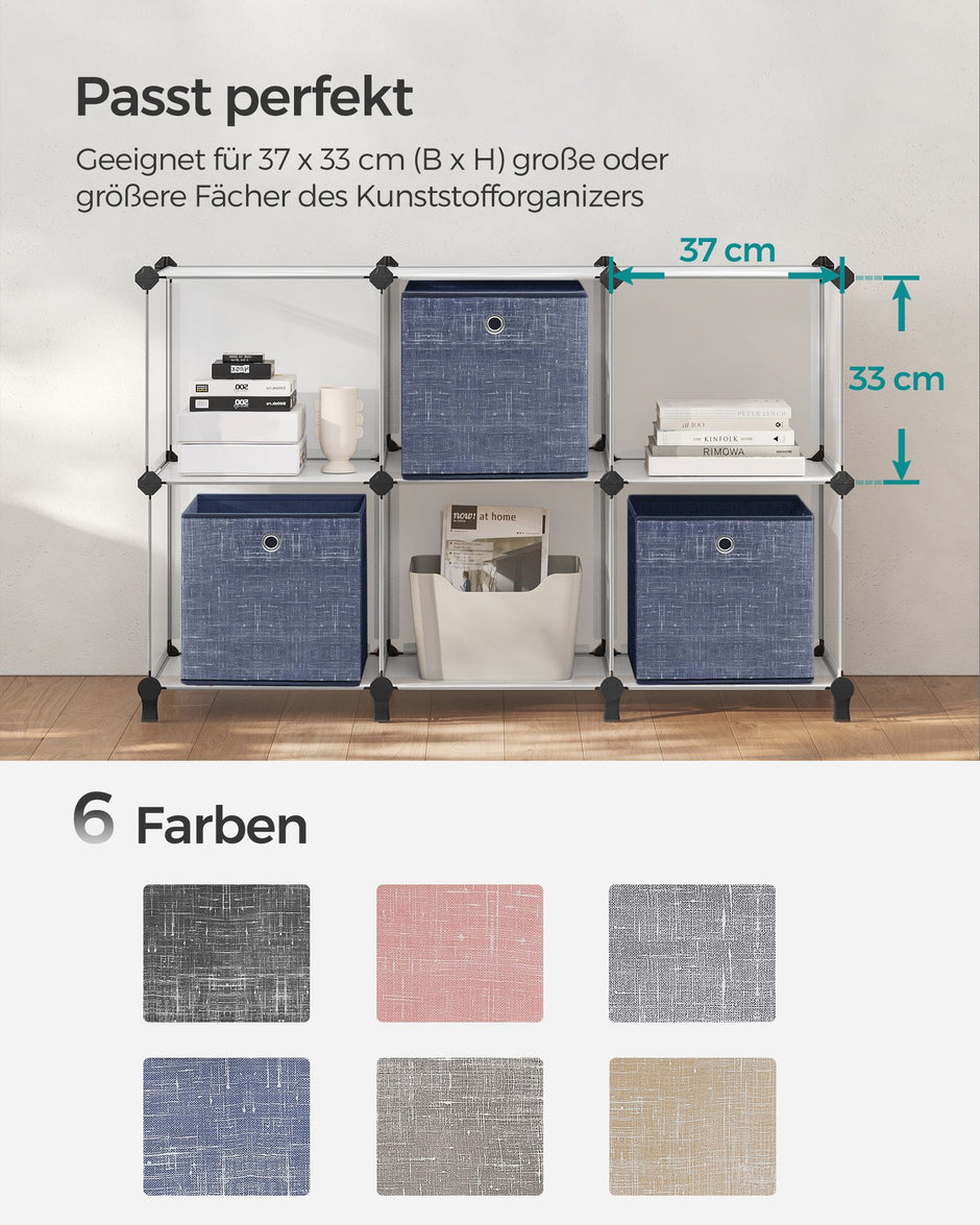 Opbergboxen – set van 6 – mistblauw