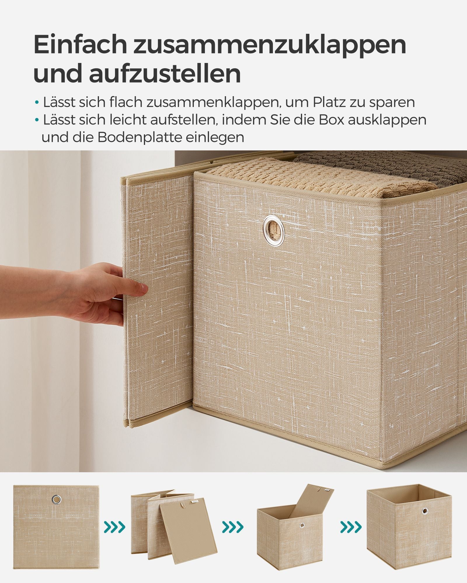 Opbergboxen set van 6 – gemêleerd grijs