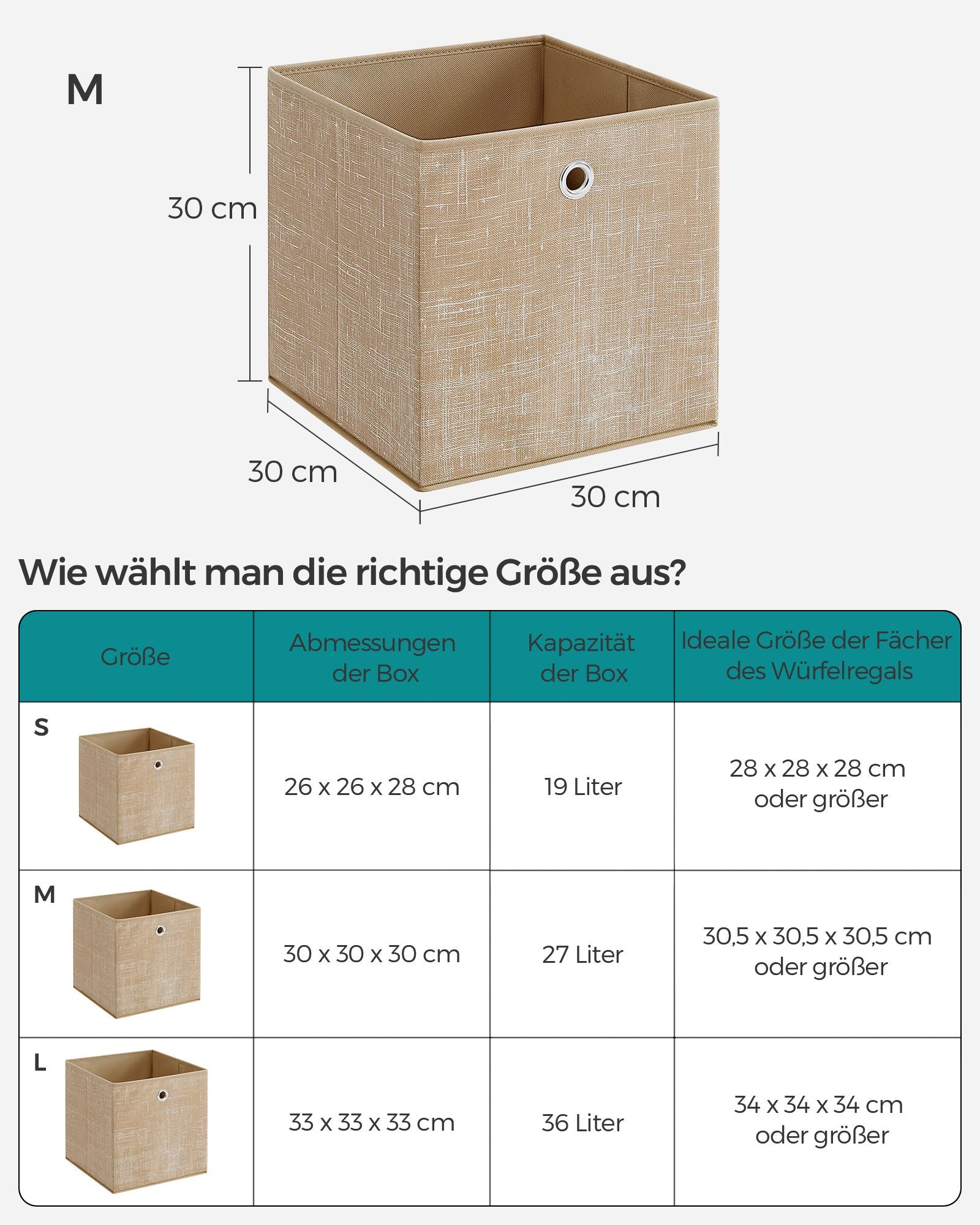 Opbergboxen set van 6 – gemêleerd grijs
