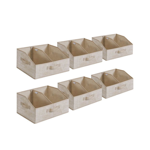 Opbergdozen set van 6 – Vliesstof – Zandbeige