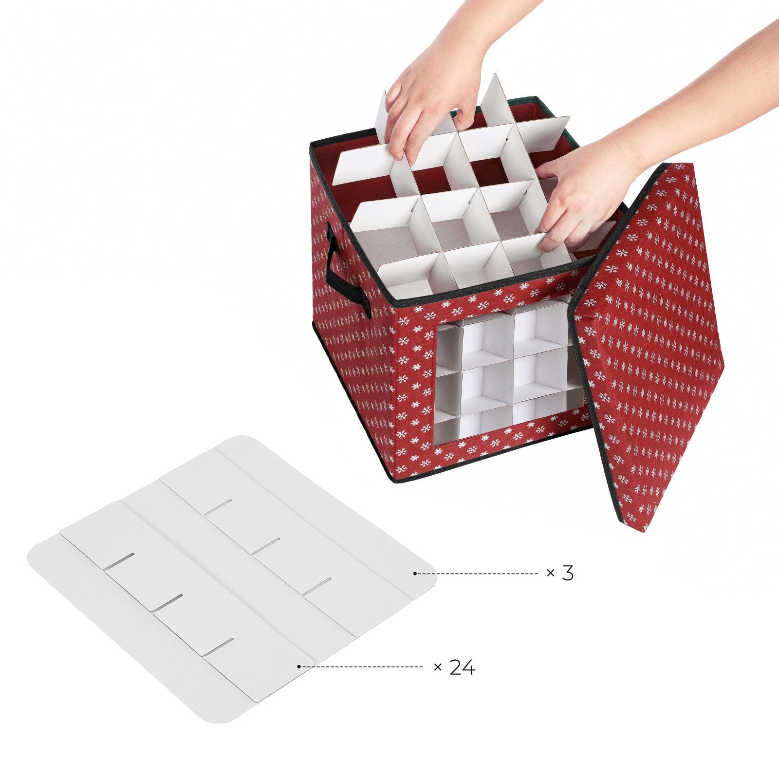 Opbergdozen – Vouwbaar met scheidingswanden – Rood