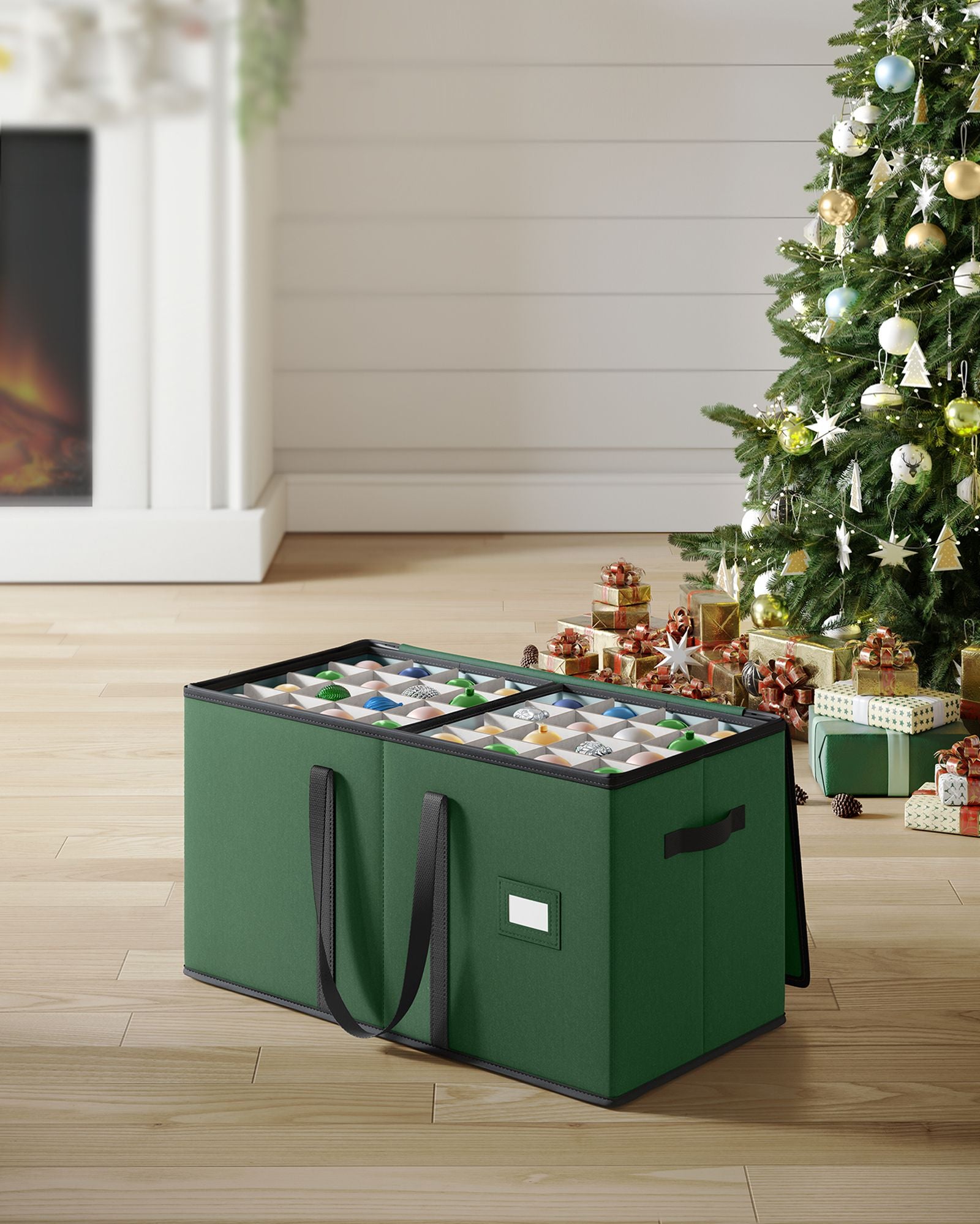 Opbergdoos voor kerstballen – Ruim en stevig – Bosgroen