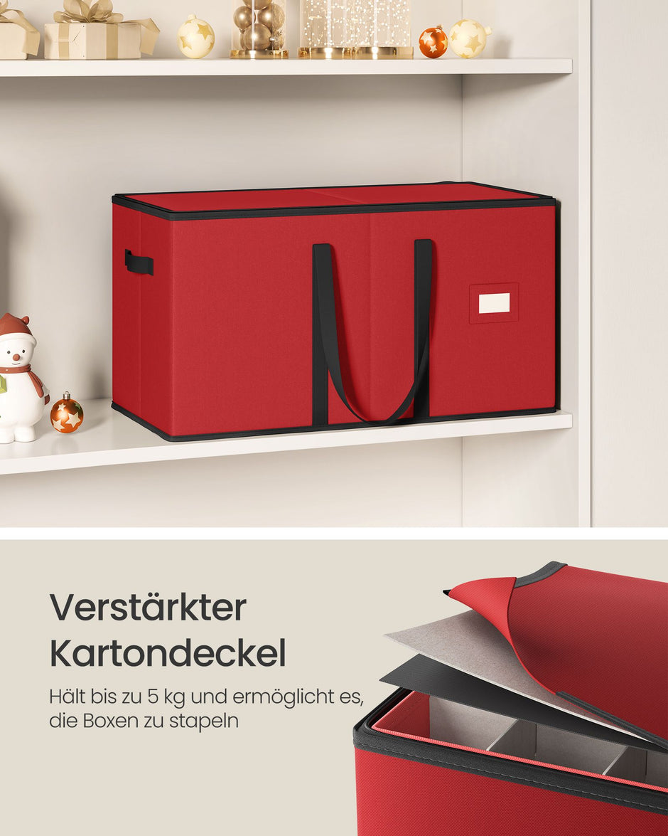 Opbergdoos voor kerstballen – Ruim en stevig – Kersenrood