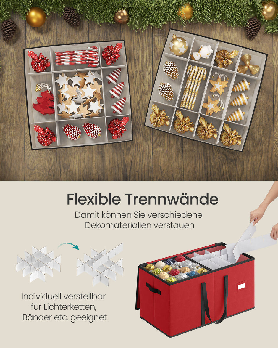 Opbergdoos voor kerstballen – Ruim en stevig – Kersenrood