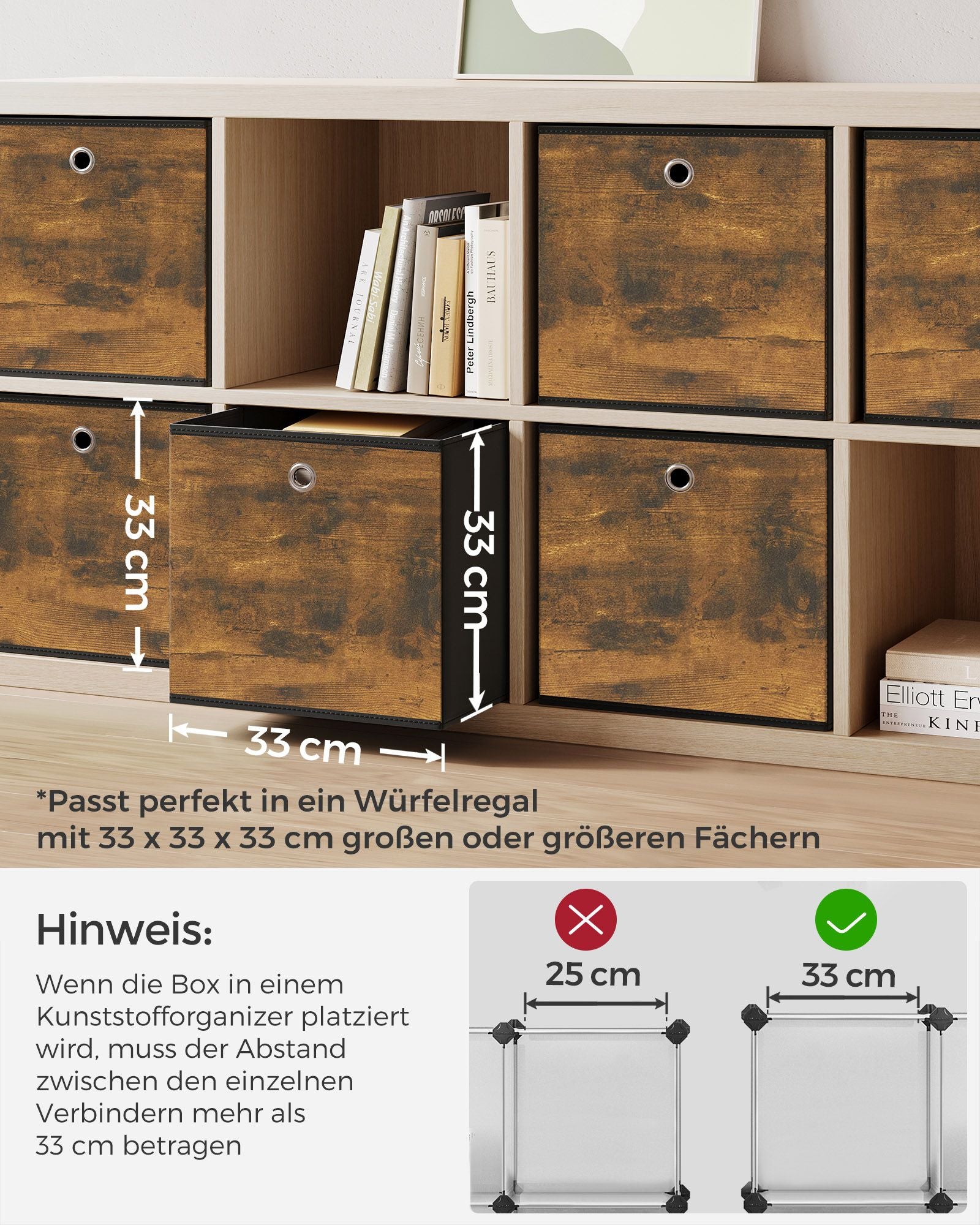 Opbergdozen set van 6 – gemêleerd grijs – karton