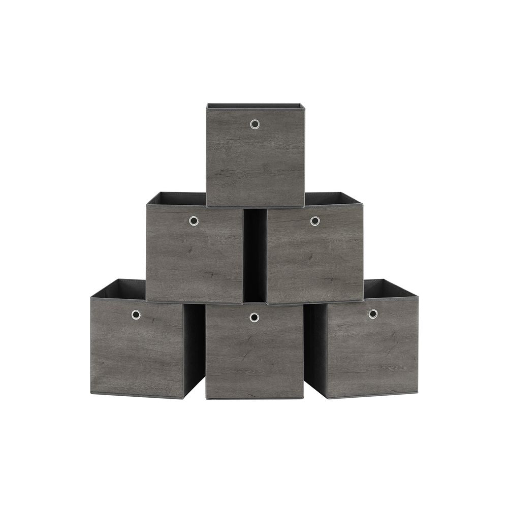 Opbergdozen – Inklapbaar ontwerp – Set van 6 – Grijs
