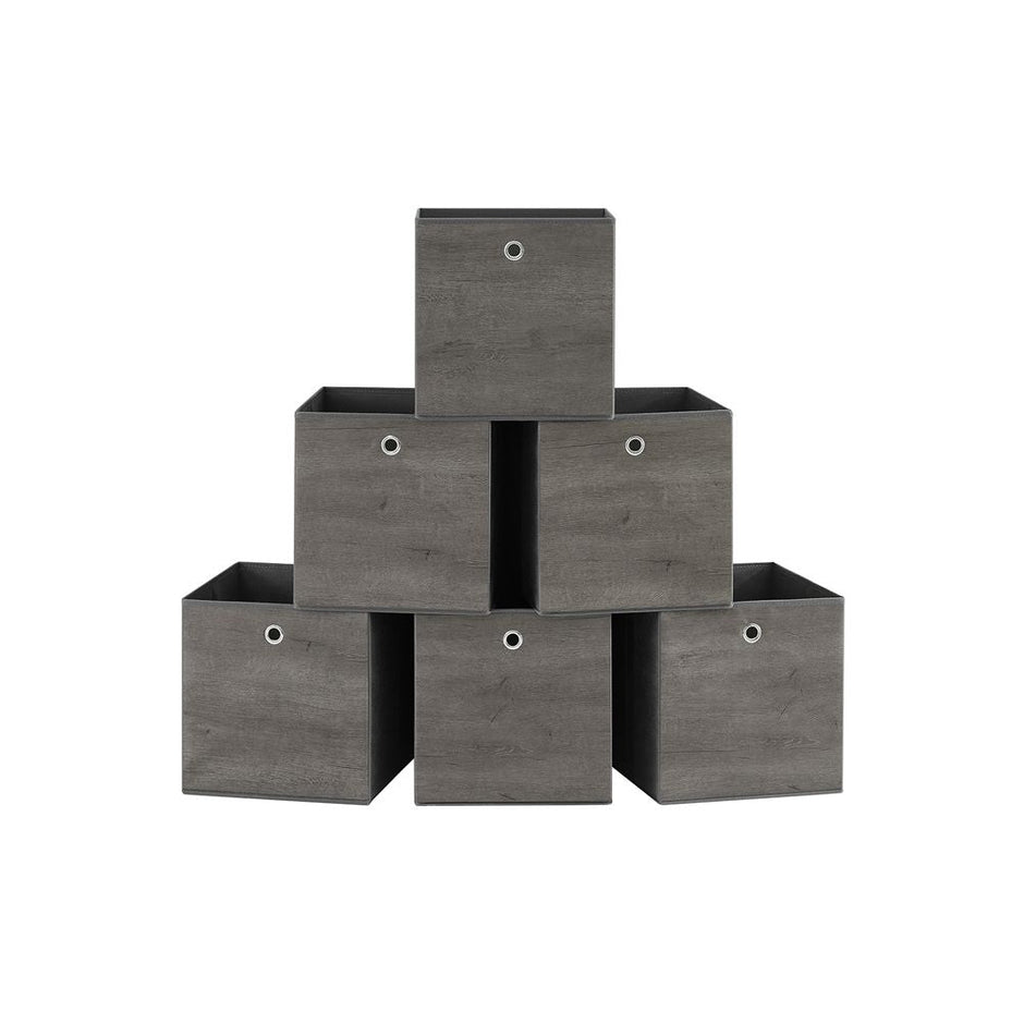 Opbergdozen – Inklapbaar ontwerp – Set van 6 – Grijs