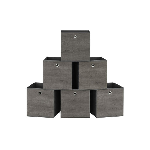 Opbergdozen – Inklapbaar ontwerp – Set van 6 – Grijs