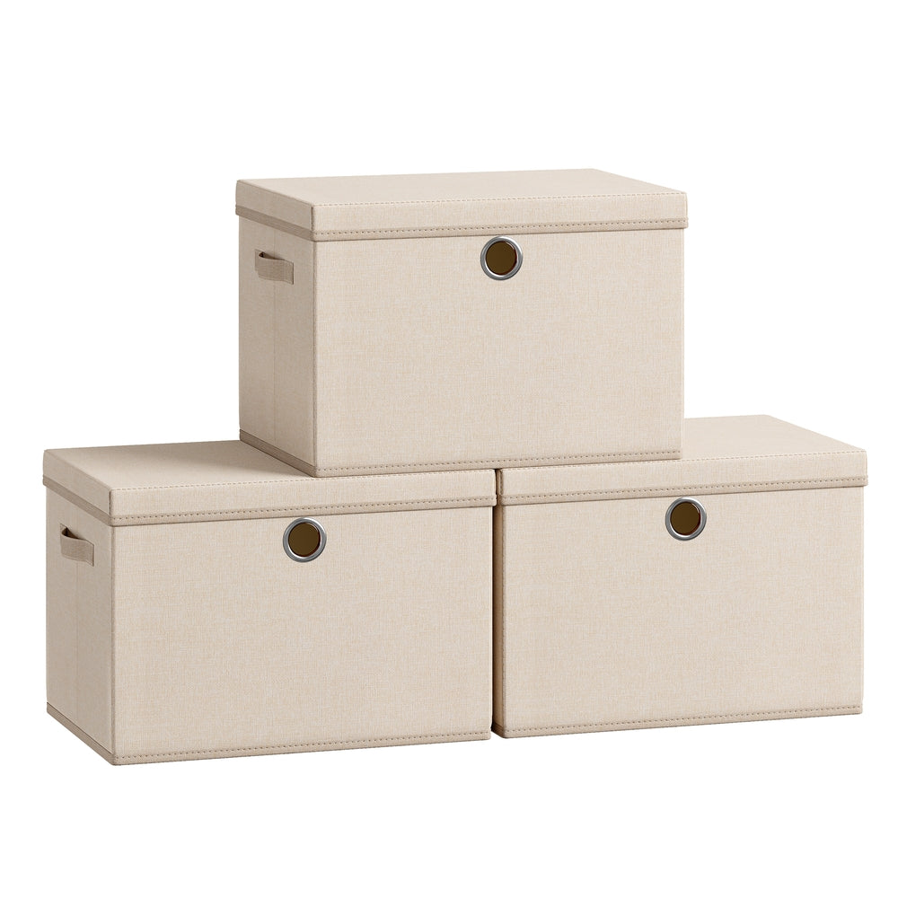 Opbergdozen - 43 x 30 x 30 cm - Set van 3 - Zandbeige - 5 kg per doos