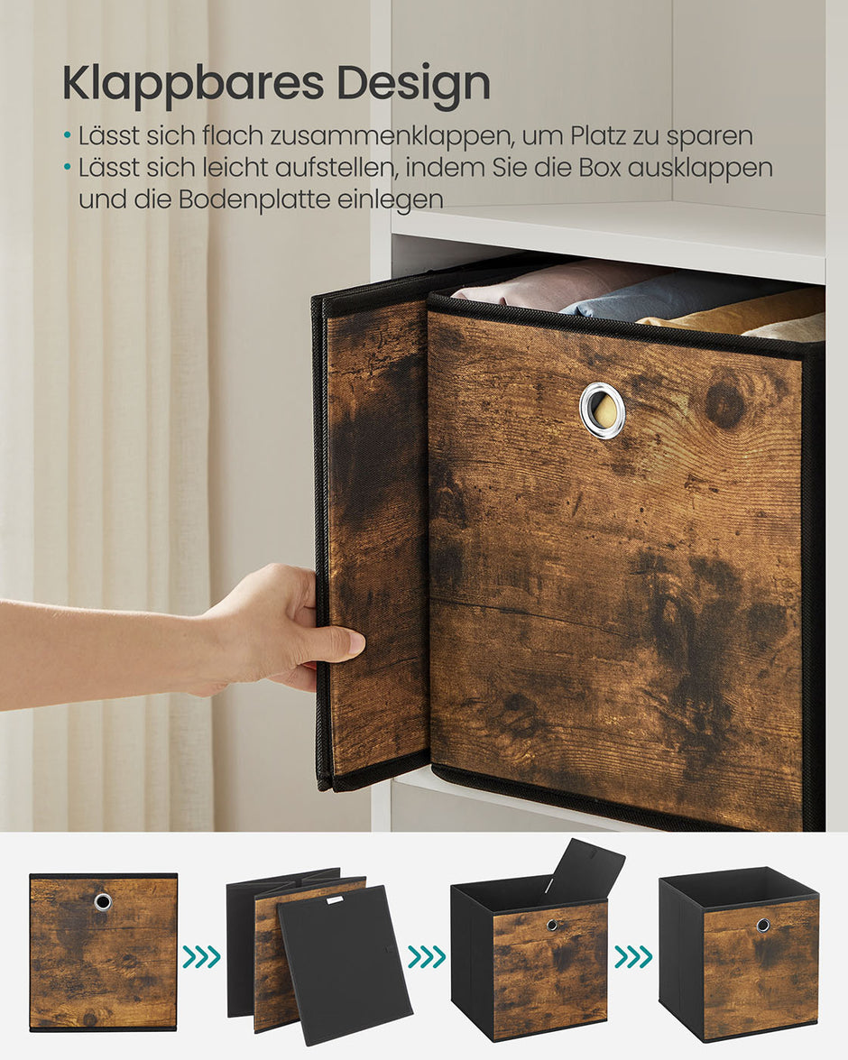 Opbergbox Set 8-delig – Opvouwbaar en praktisch – Vintagebruin/Zwart
