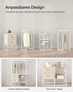 Kledingrek – met 2 lades – naturel beige