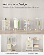 Kledingrek – met 2 lades – naturel beige