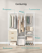 Kledingrek – met 2 lades – naturel beige